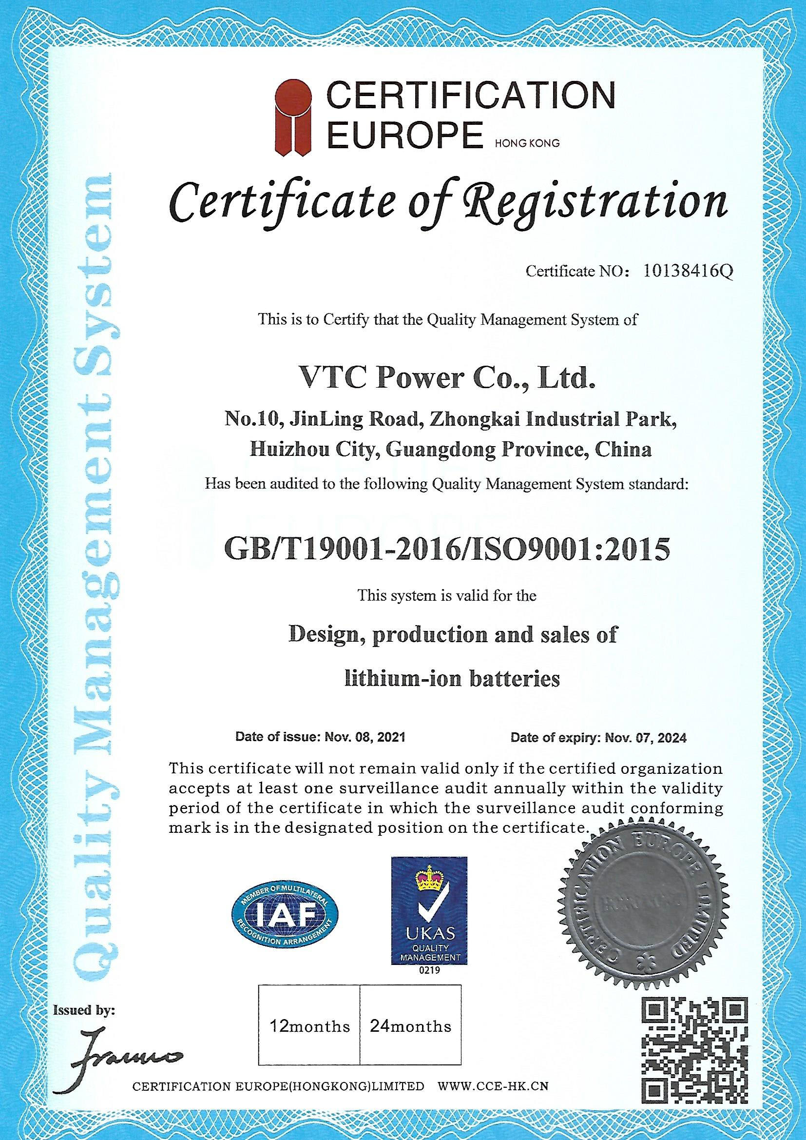 ISO 9001-Zertifikat