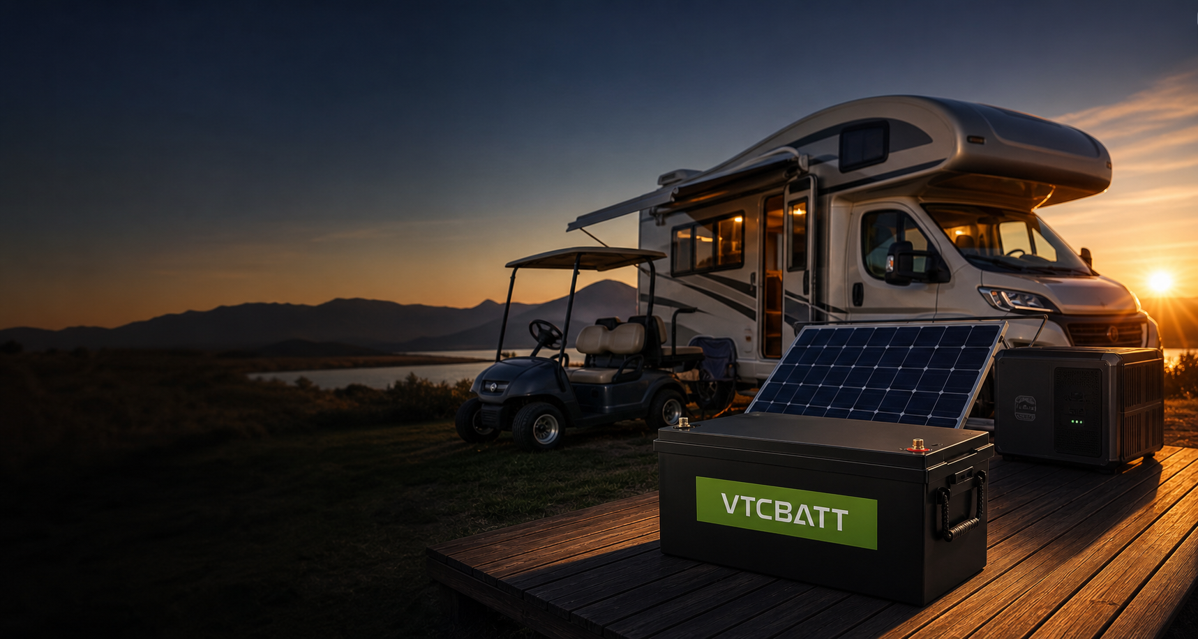 VTCBATT LiFePO4-Deep-Cycle-Akku für Wohnmobile, Golfwagen und Solarstromspeicher