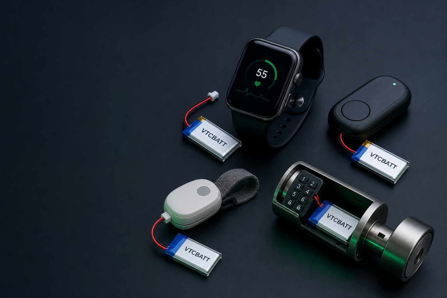 VTCBATT-Miniaturbatterien für tragbare Geräte, Tracker und Smart Locks